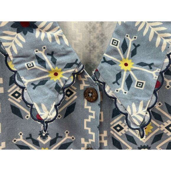 Forever That Girl Women’s Short Sleeve Button Front Blouse Collared Blue Size M - Picture 4 of 8